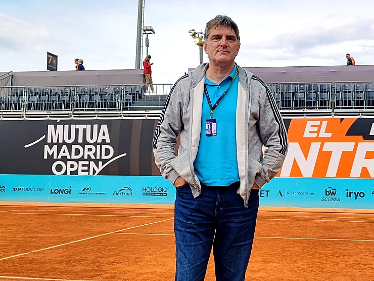 Vlad Zablockis on court at the Mutua Madrid Open